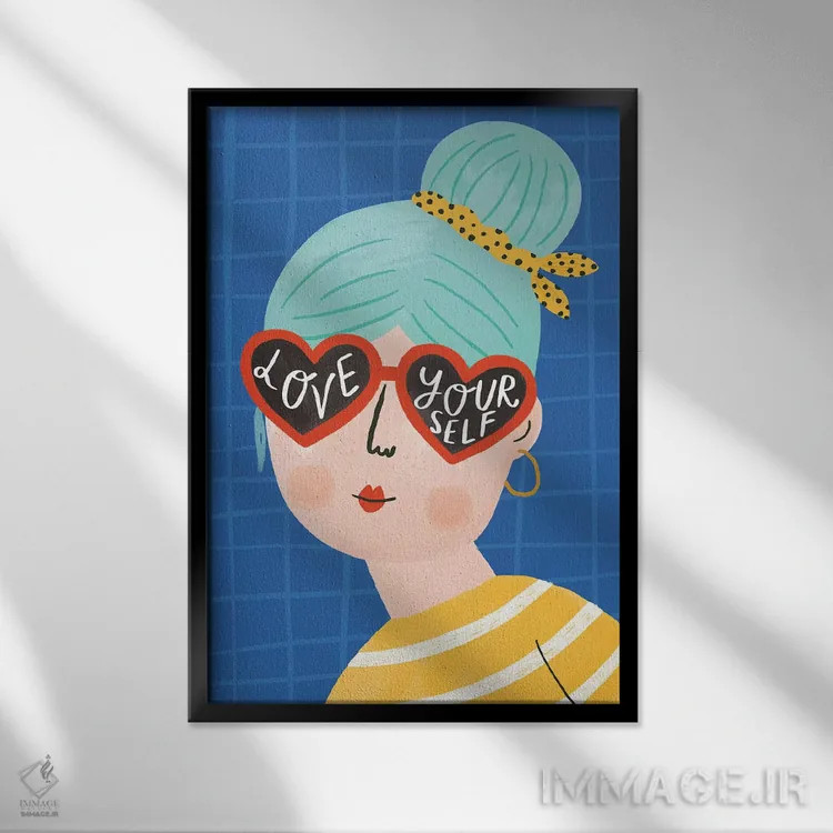 تابلو هی دختر روزمره ۲ اثر لیزا بارلو - نمای قابدار مشکی