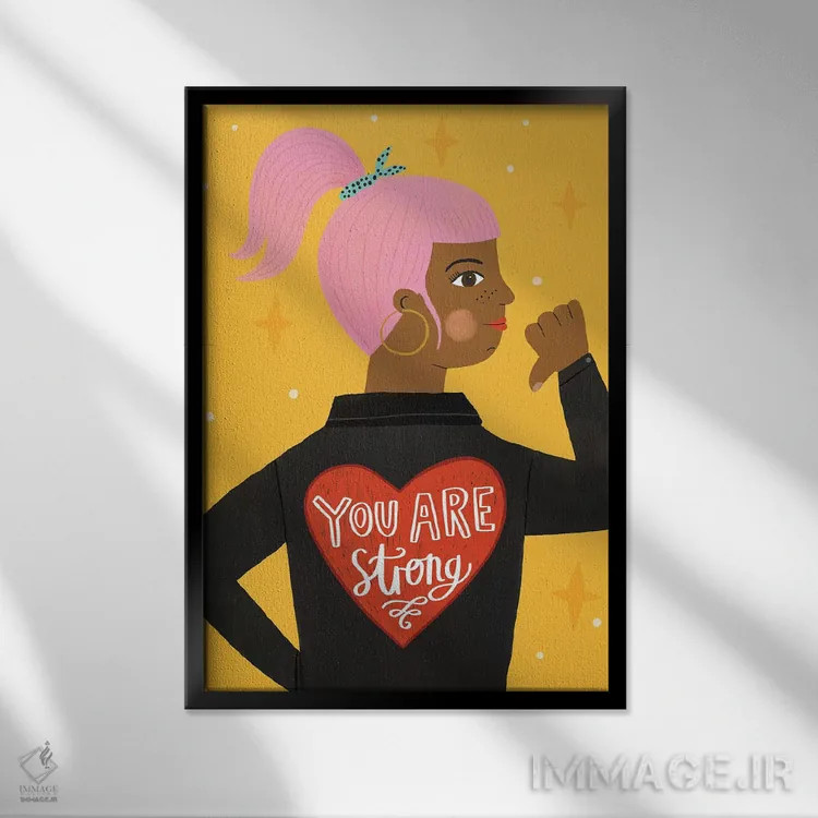 تابلو هی دختر روزمره ۱ اثر لیزا بارلو - نمای قابدار مشکی