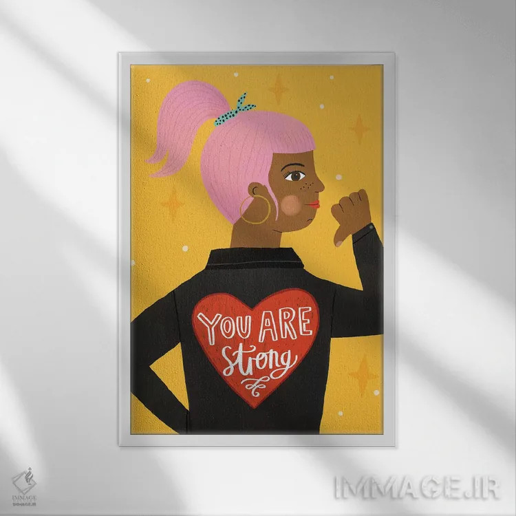 تابلو هی دختر روزمره ۱ اثر لیزا بارلو - نمای قابدار سفید