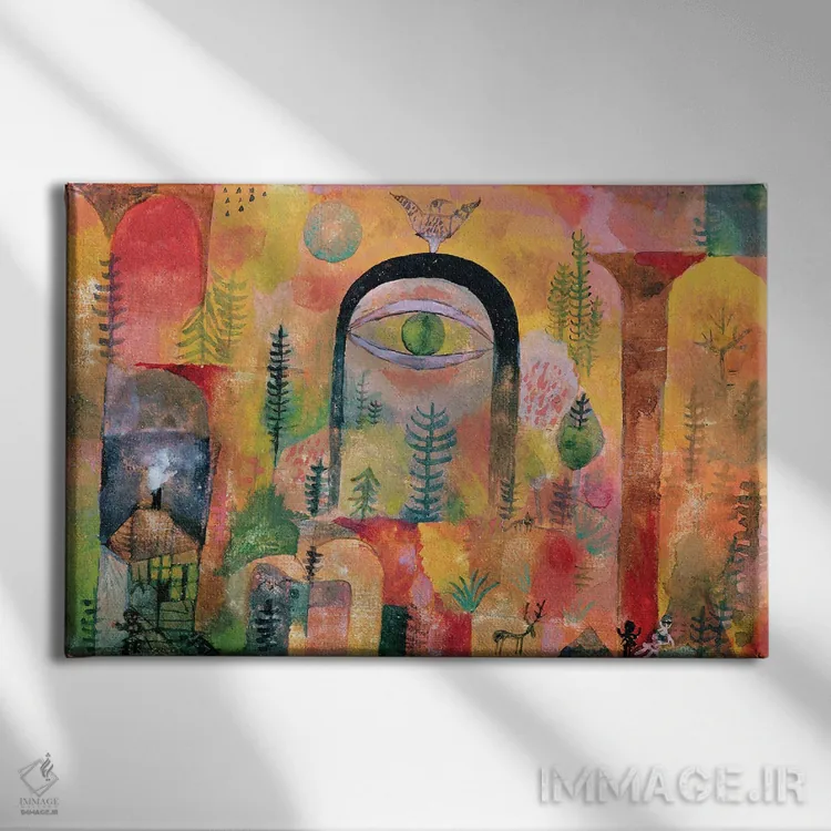 تابلو با عقاب، ۱۹۱۸ اثر پل کله - نمای روبهرو روی دیوار