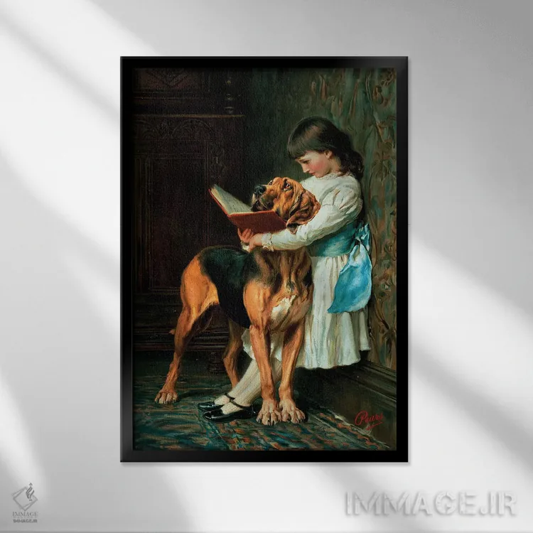 تابلو پسر شیطان یا آموزش اجباری اثر بریتُن ریویه (نقاش بریتانیایی) - نمای قابدار مشکی