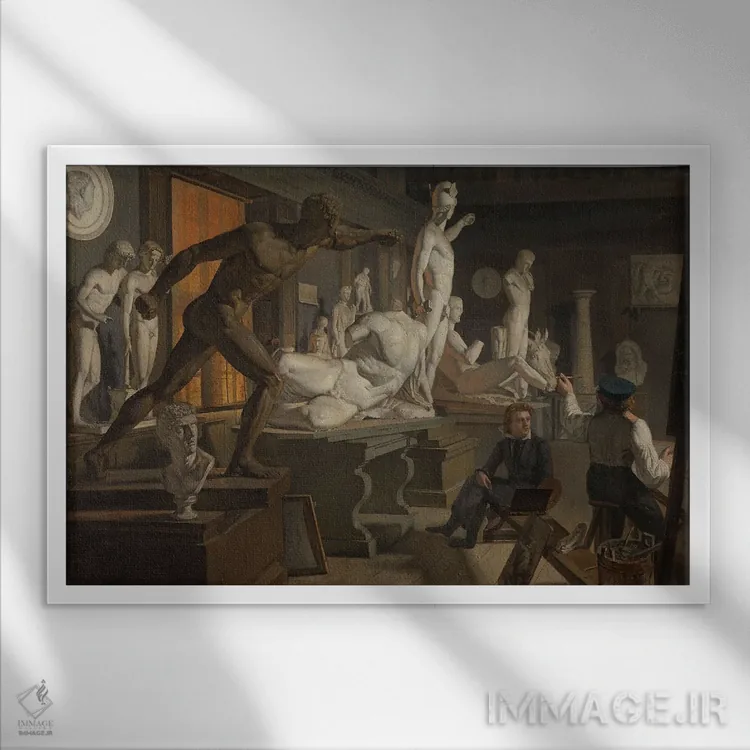 تابلو صحنهای از آکادمی کپنهاگ، حدود ۱۸۲۷-۲۸ اثر کنود اندریاسن باده - نمای قابدار سفید