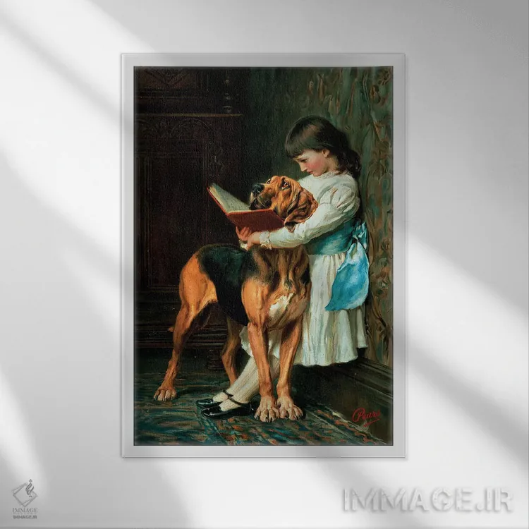 تابلو پسر شیطان یا آموزش اجباری اثر بریتُن ریویه (نقاش بریتانیایی) - نمای قابدار سفید