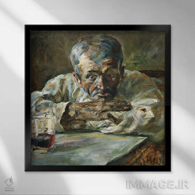 تابلو Father Mathias; A La Boutique, Chateau Du Bosc: Le Buveur, Le Pere Mathias, 1882,مرد نوشیدنیی، پدر ماتیا؛ در مغازه، قلعه دو بوسک: مرد میگسار، پدر ماتیا، ۱۸۸۲ اثر آنری دو تولوز-لوترک - نمای قابدار مشکی