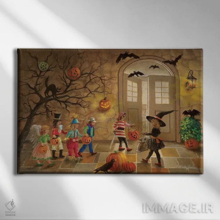 تابلو تفریح هالووین اثر نیکی بومه - نمای روبهرو روی دیوار