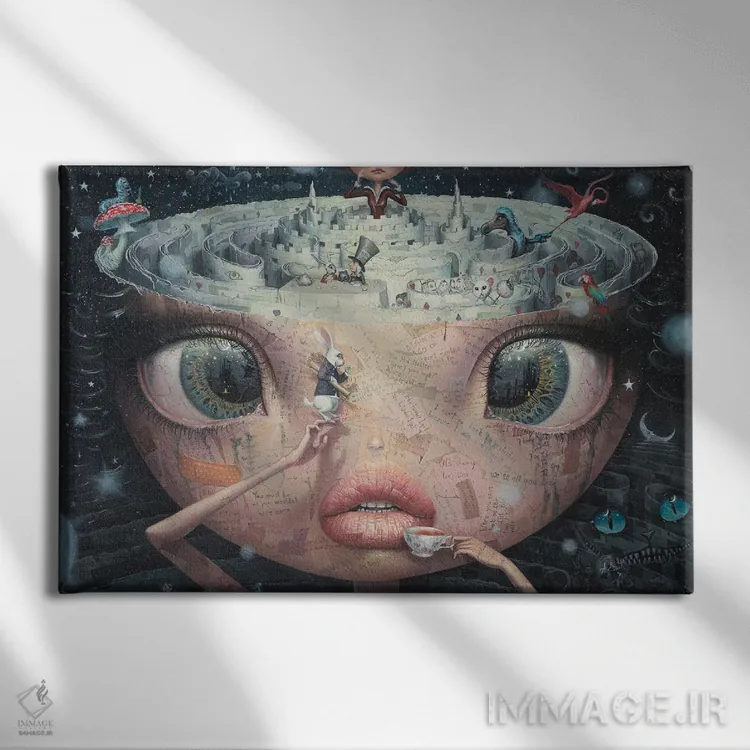 تابلو آلیس در سرزمین عجایب (رمان) اثر آدریان بوردَا - نمای روبهرو روی دیوار