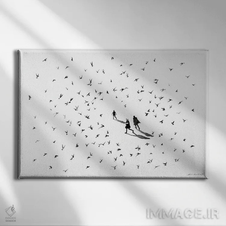 تابلو شادمانی اثر بوگدان شیپتنکو - نمای روبهرو روی دیوار