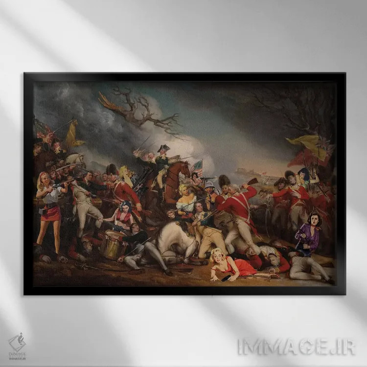 تابلو نبرد میان جنسیتها اثر جیسون بروک - نمای قابدار مشکی