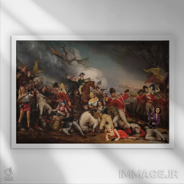 تابلو نبرد میان جنسیتها اثر جیسون بروک - نمای قابدار سفید