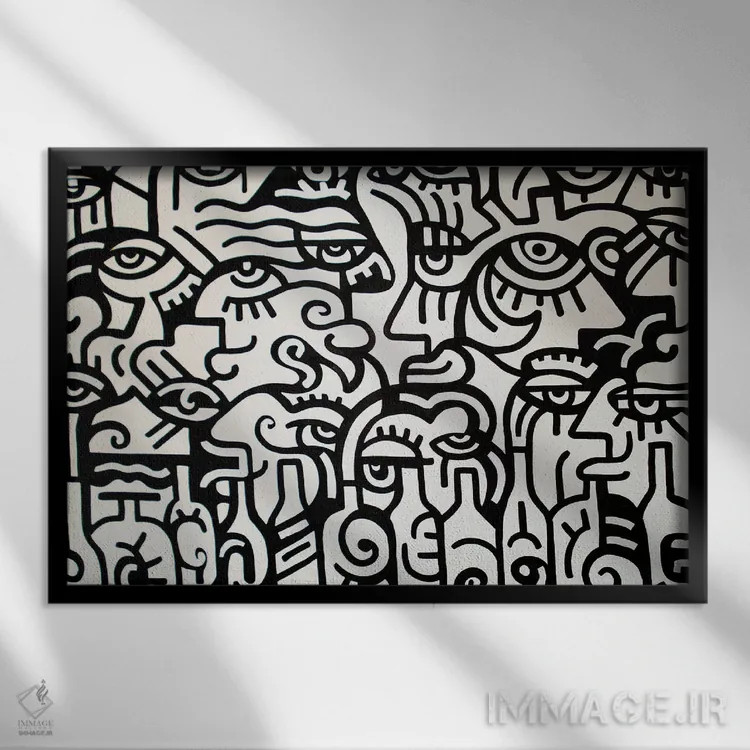 تابلو ساعت خوشی (کافه) اثر بیلی آرتیست - نمای قابدار مشکی