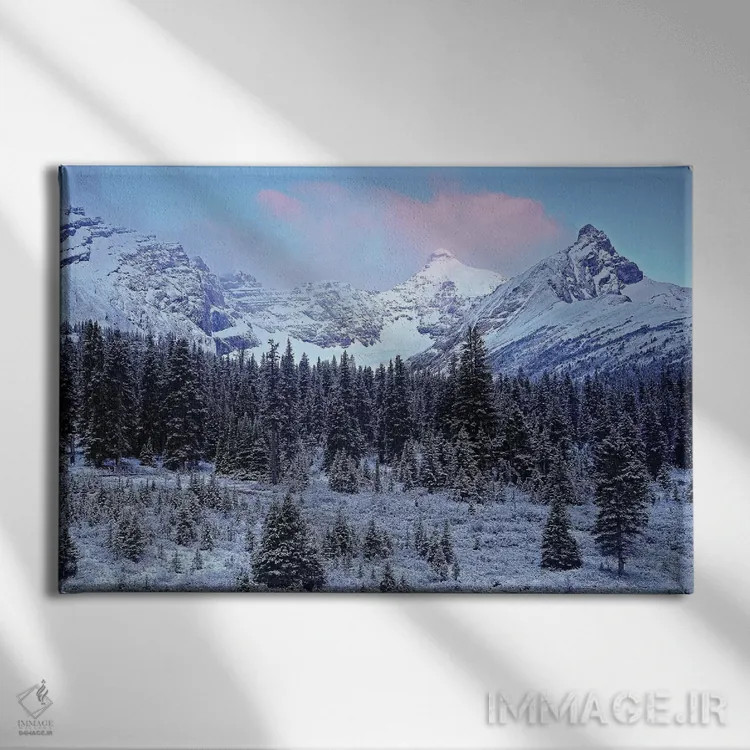 تابلو نور زودهنگام کوهستان اثر برایان ولف - نمای روبهرو روی دیوار