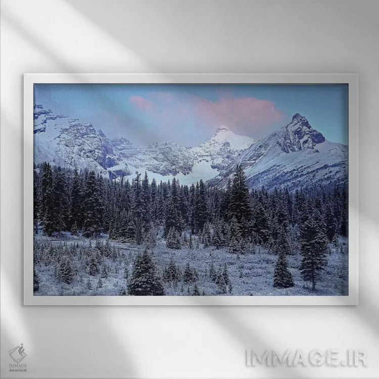 تابلو نور زودهنگام کوهستان اثر برایان ولف - نمای قابدار سفید