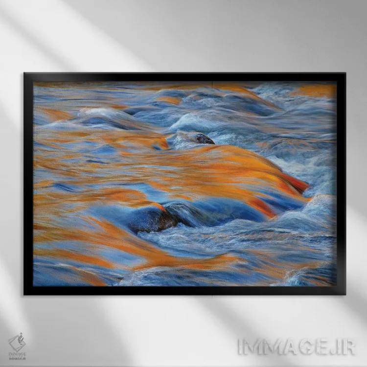 تابلو انعکاس آب روان اثر برایان ولف - نمای قابدار مشکی