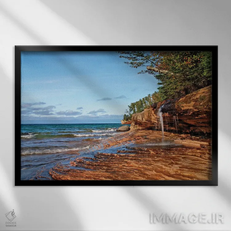تابلو ساحل معدنچیان اثر برایان ولف - نمای قابدار مشکی