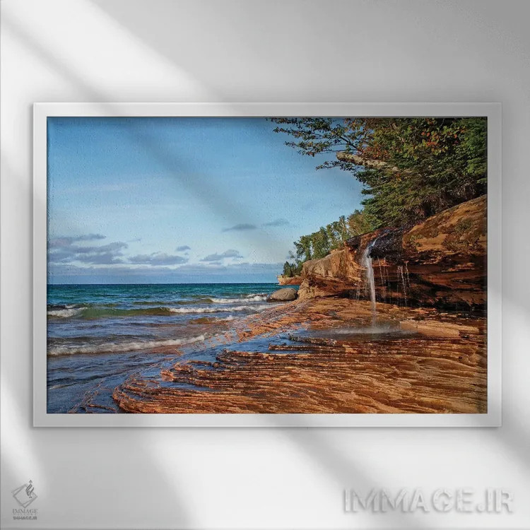 تابلو ساحل معدنچیان اثر برایان ولف - نمای قابدار سفید