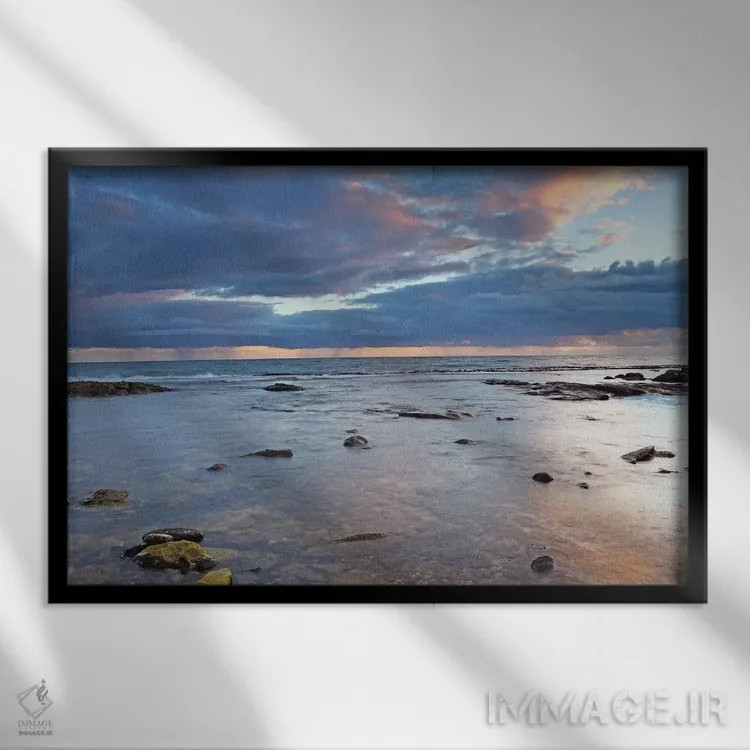 تابلو طوفان اقیانوس اثر برایان ولف - نمای قابدار مشکی