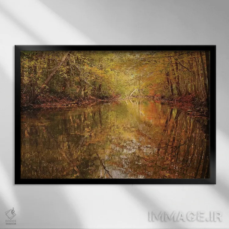 تابلو انعکاس مونه (الهام از کلود مونه) اثر برایان ولف - نمای قابدار مشکی