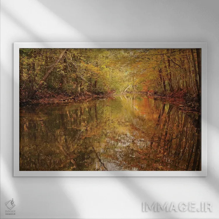 تابلو انعکاس مونه (الهام از کلود مونه) اثر برایان ولف - نمای قابدار سفید