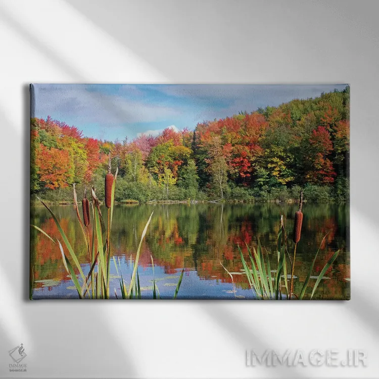 تابلو دریاچه پاییزی اثر برایان ولف - نمای روبهرو روی دیوار