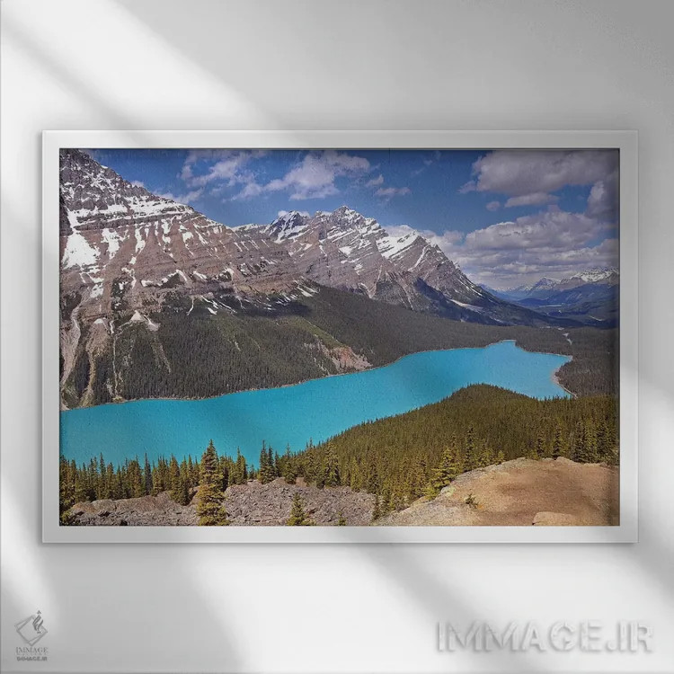 تابلو دریاچه پیوتو اثر برایان ولف - نمای قابدار سفید