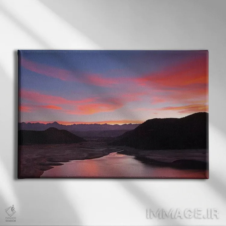 تابلو غروب کوههای سنخوان اثر برایان ولف - نمای روبهرو روی دیوار