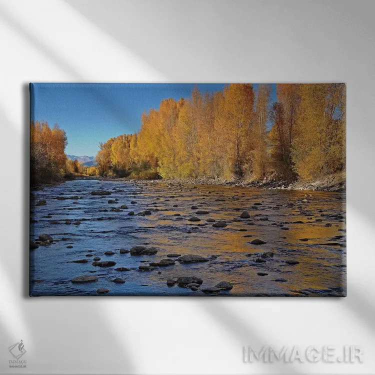 تابلو رودخانه پاییزی اثر برایان ولف - نمای روبهرو روی دیوار