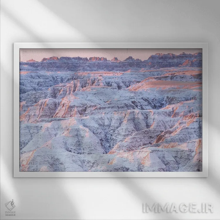 تابلو برف روی سرزمینهای بایر اثر برایان ولف - نمای قابدار سفید