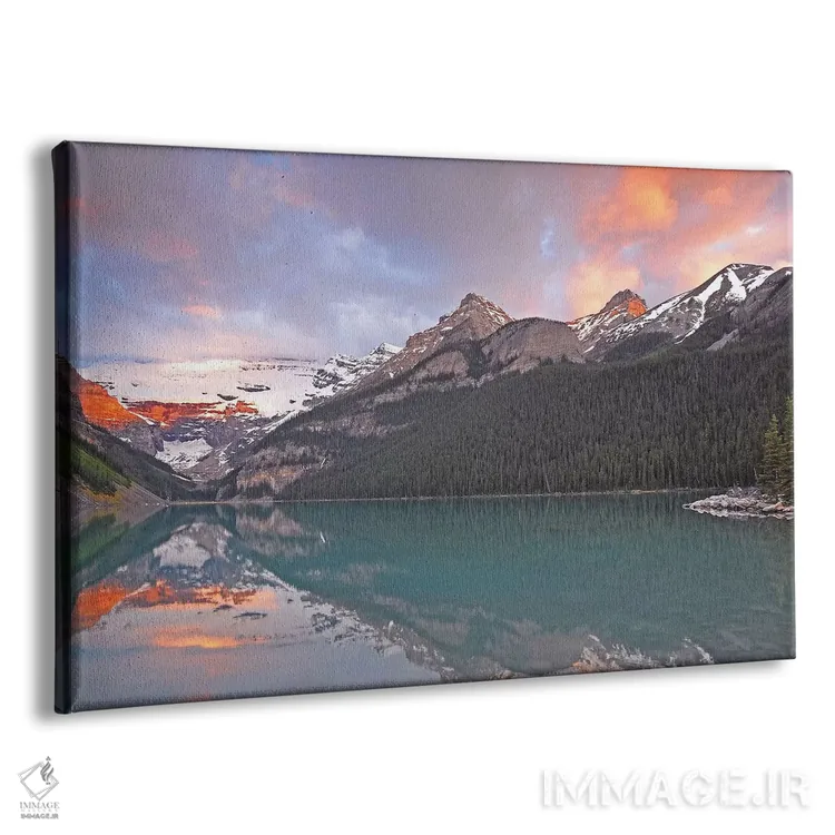 تابلو طلوع آفتاب بر دریاچه لوئیز اثر برایان ولف - نمای پرسپکتیو محصول