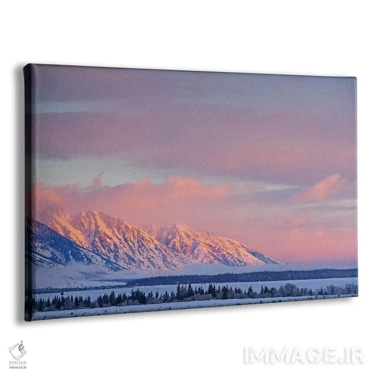 تابلو طلوع آفتاب بر رشتهکوه تتون اثر برایان ولف - نمای پرسپکتیو محصول