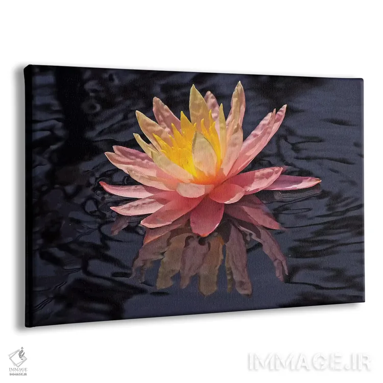 تابلو انعکاس نیلوفر آبی اثر برایان ولف - نمای پرسپکتیو محصول