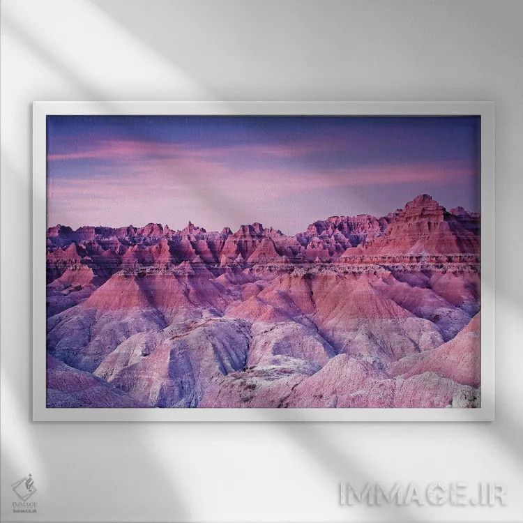 تابلو طلوع سرزمینهای بایر اثر برایان ولف - نمای قابدار سفید