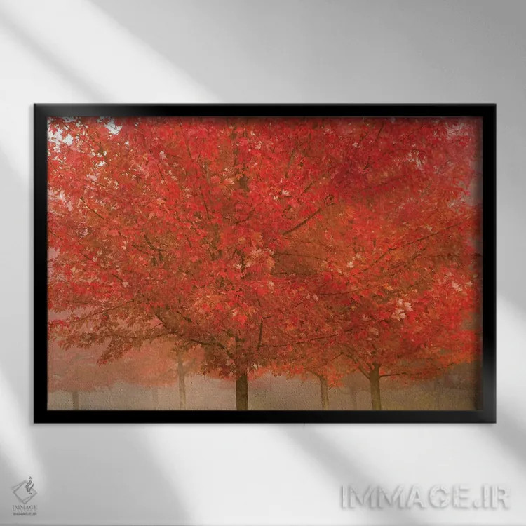 تابلو افراهای صبح مهآلود اثر برایان ولف - نمای قابدار مشکی