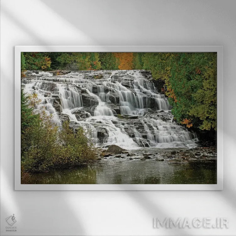 تابلو آبشار باند اثر برایان ولف - نمای قابدار سفید