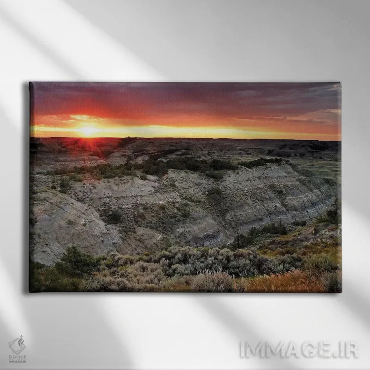 تابلو طلوع آفتاب تپه باک اثر برایان ولف - نمای روبهرو روی دیوار