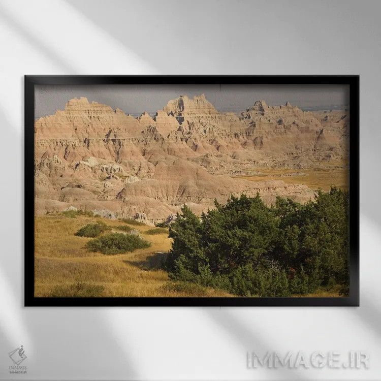 تابلو پارک ملی بدلندز اثر برایان ولف - نمای قابدار مشکی