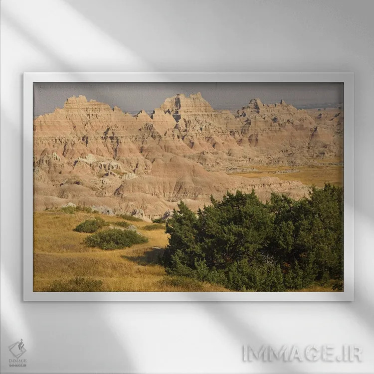 تابلو پارک ملی بدلندز اثر برایان ولف - نمای قابدار سفید