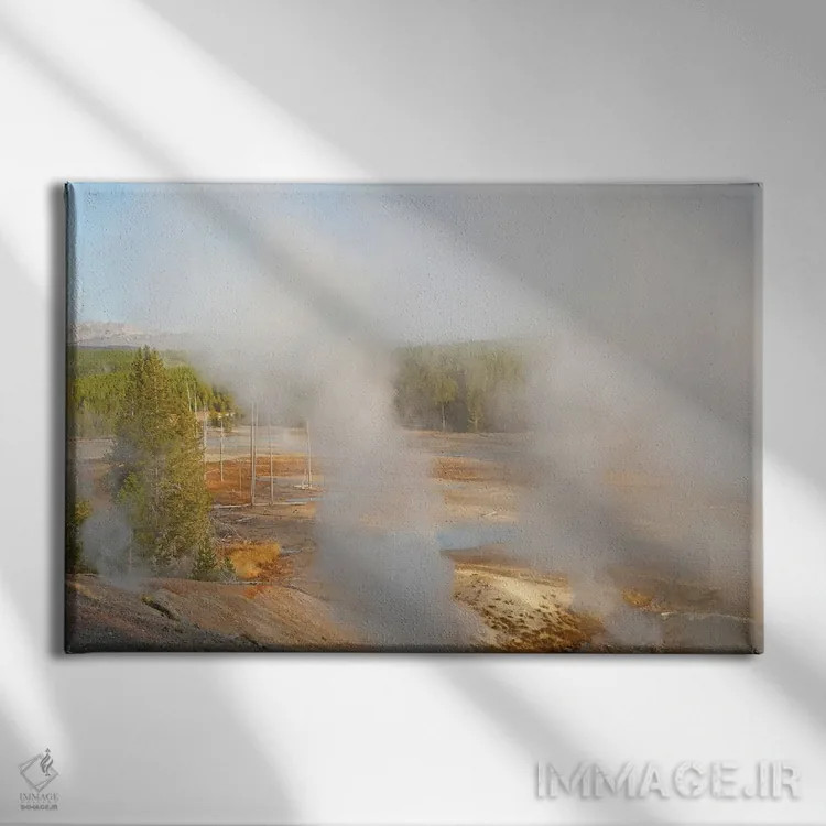 تابلو حوضچه آبفشان نوریس اثر برایان ولف - نمای روبهرو روی دیوار