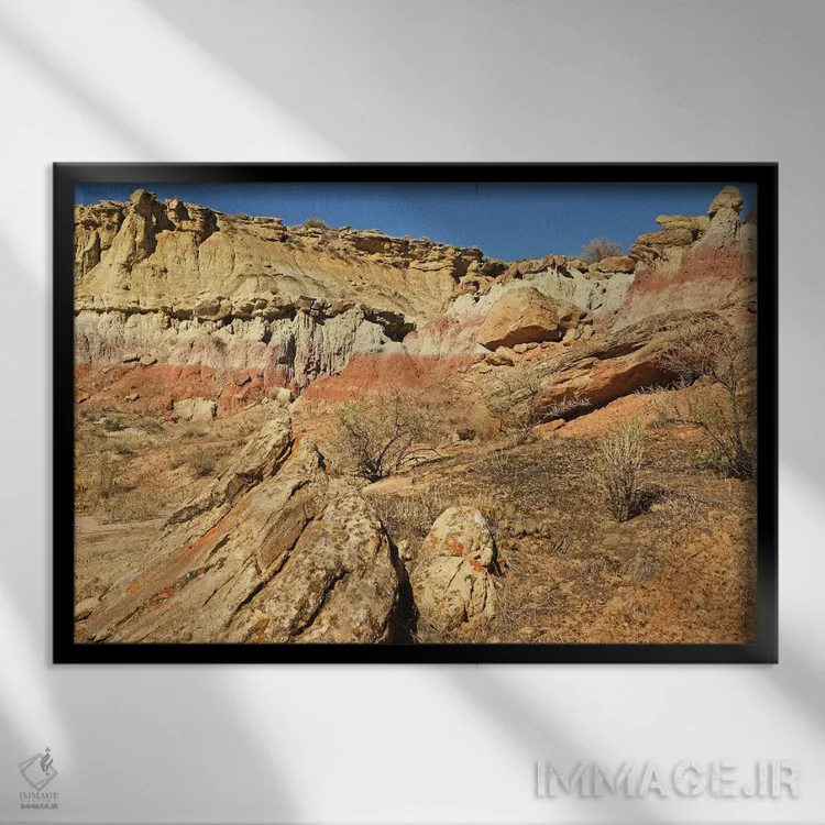 تابلو رنگهای بدلندز گوسبری اثر برایان ولف - نمای قابدار مشکی