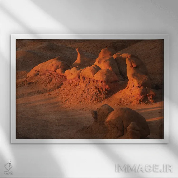 تابلو اجنه در طلوع آفتاب اثر برایان ولف - نمای قابدار سفید