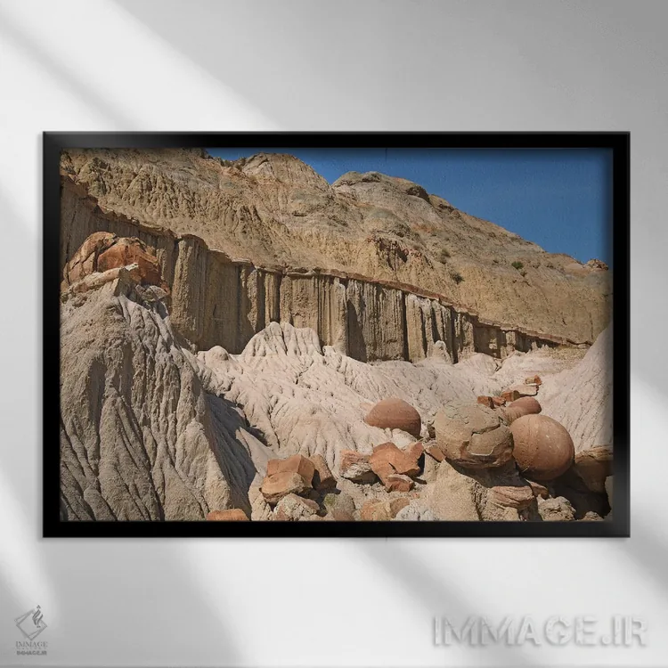 تابلو توپسنگهای رسوبی (ژئولوژی) اثر برایان ولف - نمای قابدار مشکی