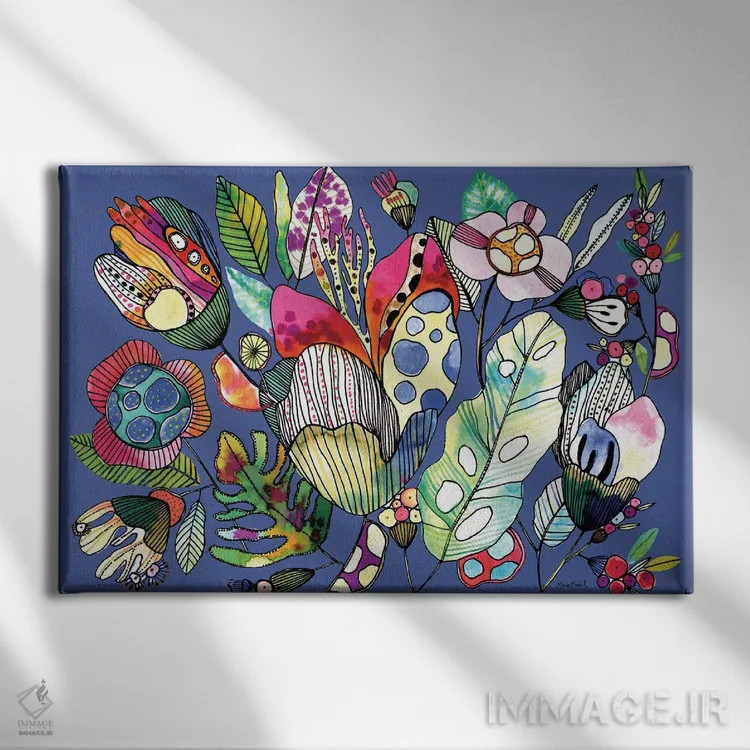 تابلو خطوط ارگانیک اثر کایِنا بلانکا - نمای روبهرو روی دیوار