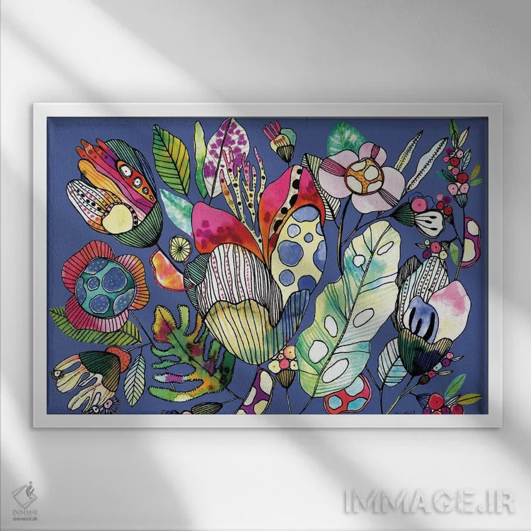 تابلو خطوط ارگانیک اثر کایِنا بلانکا - نمای قابدار سفید