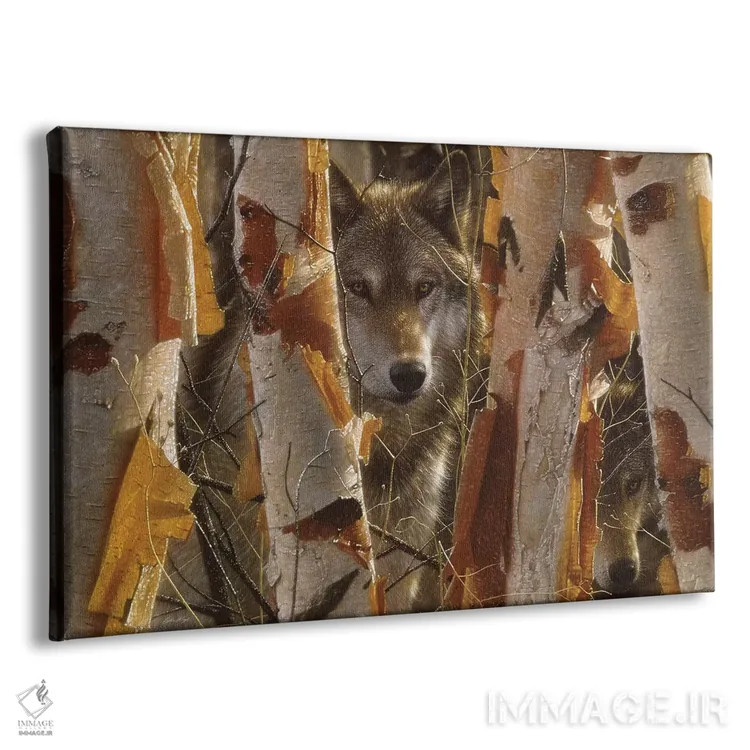 تابلو گرگ نگهبان (افقی) اثر کالین بوگل - نمای پرسپکتیو محصول