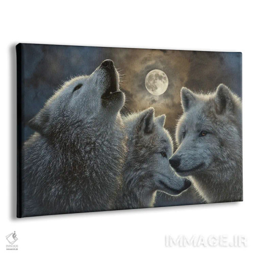 تابلو گرگها در شب ماه کامل اثر کالین بوگل - نمای پرسپکتیو محصول