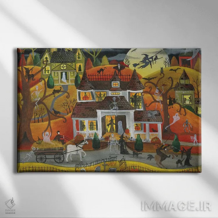 تابلو شب ترس هالووین اثر شریل بارتلی - نمای روبهرو روی دیوار