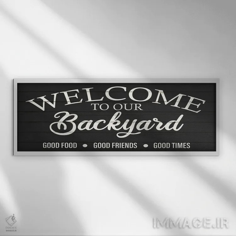 تابلو حیاط خلوت خوشآمدید اثر کیمبرلی آلن - نمای قابدار سفید