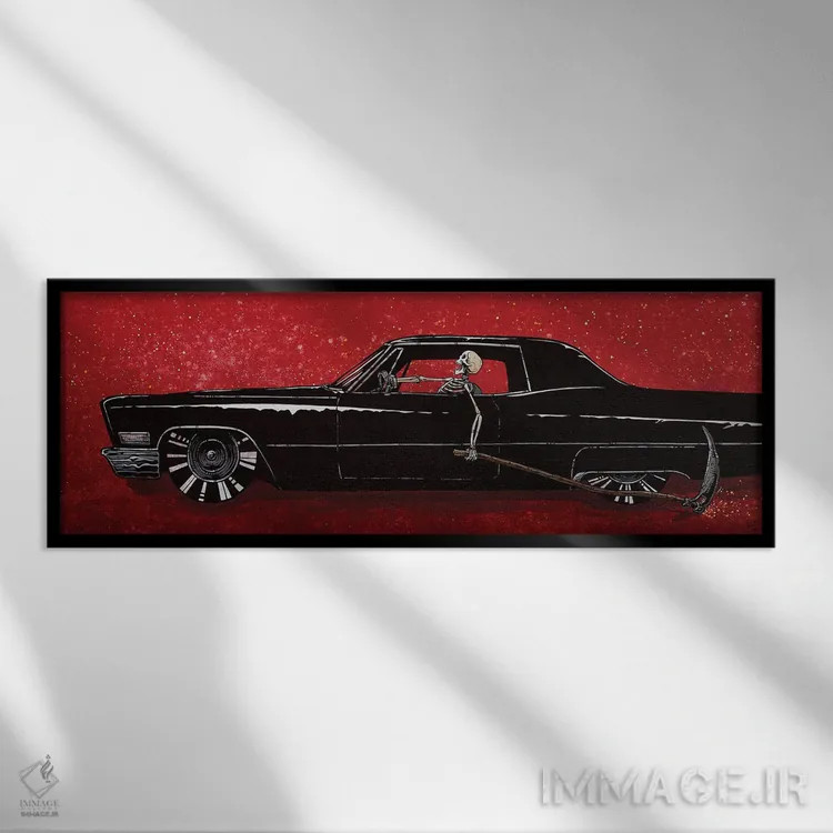 تابلو دویلز دویل (احتمالاً نام خاص یا بازی با کلمات شیطان) اثر دیوید لوزو - نمای قابدار مشکی