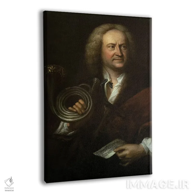 تابلو Senior Musician and Solo Trumpeter of Bach's Orchestra,گوتفرید رایشه، موسیقیدان ارشد و نوازندهٔ ترومپت گروه باخ اثر الیاس گوتلیب هاوسمن - نمای پرسپکتیو محصول