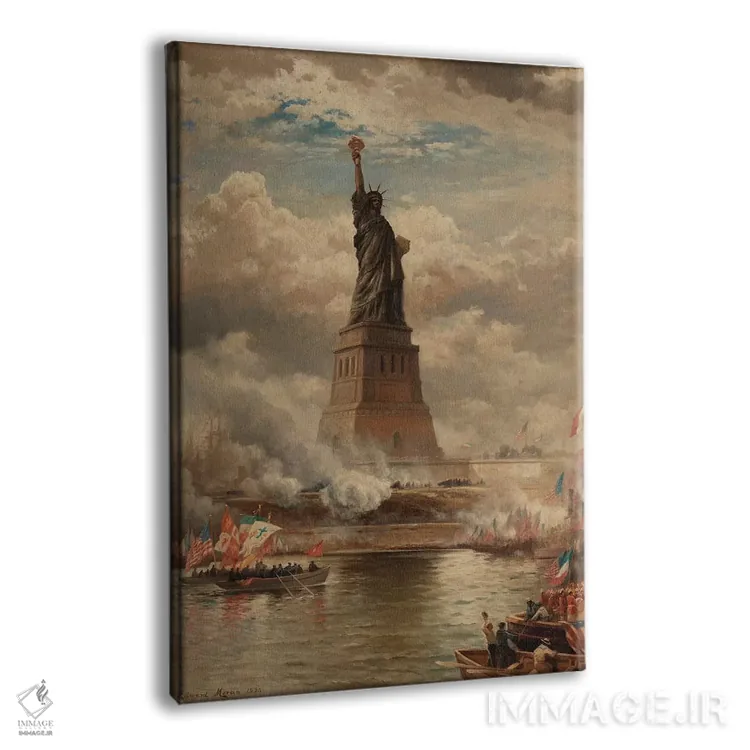 تابلو Enlightening the World, 1886,پردهبرداری از تندیس آزادی، روشنکنندهٔ جهان، ۱۸۸۶ اثر ادوارد موران - نمای پرسپکتیو محصول