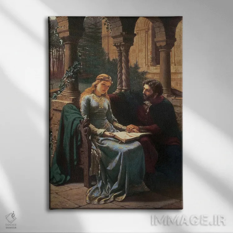 تابلو 1882,ابلار و شاگردش هلوئیز، ۱۸۸۲ اثر ادموند بلر لیتون - نمای روبهرو روی دیوار